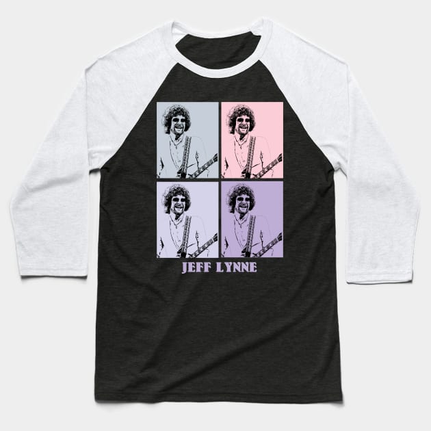 Jeff Lynne Guitar Pop Art Baseball T-Shirt by KERIKIL